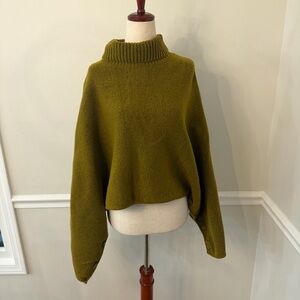 Zara olive button sides shawl- Size S